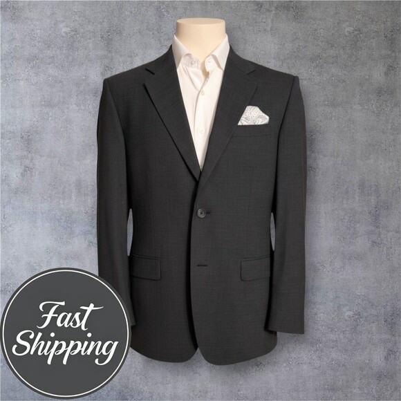 BANANA REPUBLIC Classic Men's 42S Gray Wool Blazer Sport Coat Two Button Jacket - Picture 1 of 12
